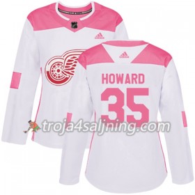 Detroit Red Wings tröja Jimmy Howard 35 Vit 2017-2018 Adidas Rosa Fashion Authentic - Dame NHL Tröjor